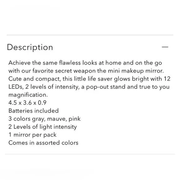 Lemon Lavender LED Light Up Mini Mirror (set of two) - Picture 7 of 7